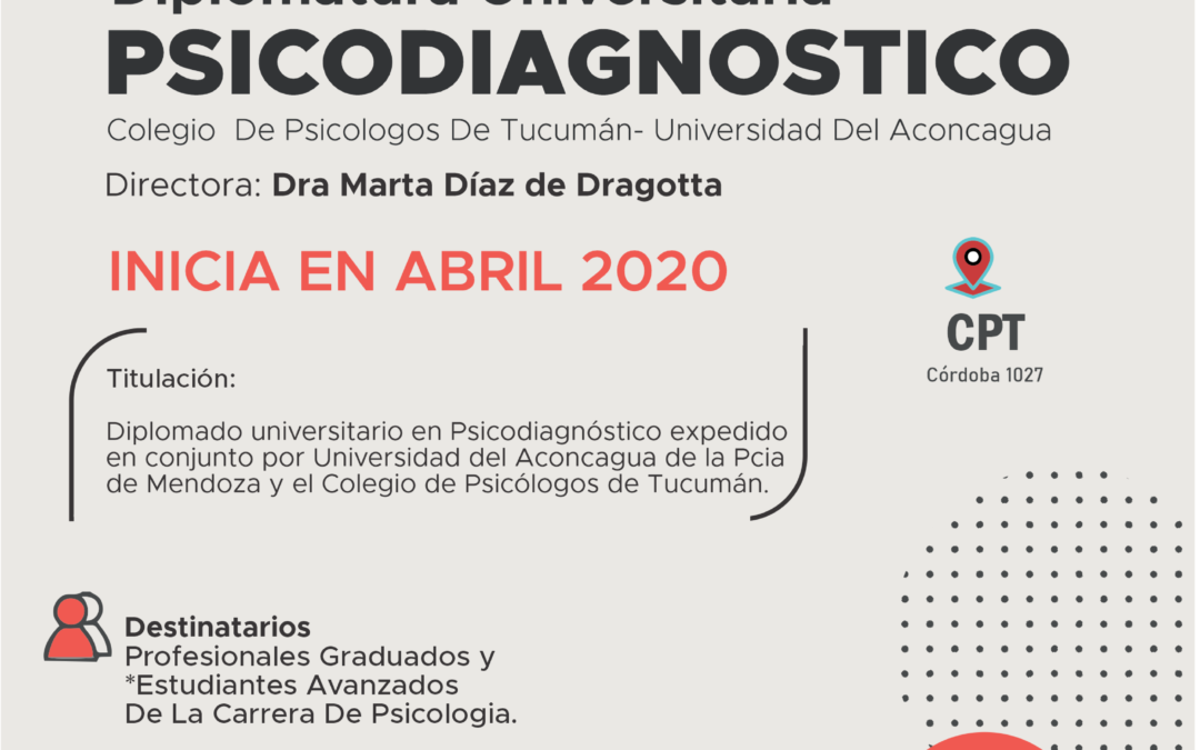 DIPLOMATURA UNIVERSITARIA EN PSICODIAGNÓSTICO 2020-2021