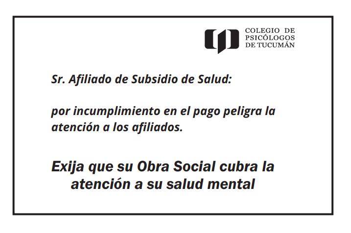 Demoras en el pago de Subsidio de Salud a los prestadores Psicólogos