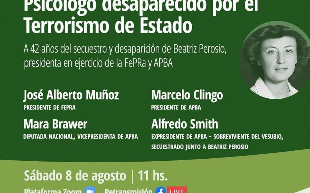 Conmemoración del Día del Psicólogo desaparecido por el Terrorismo de Estado