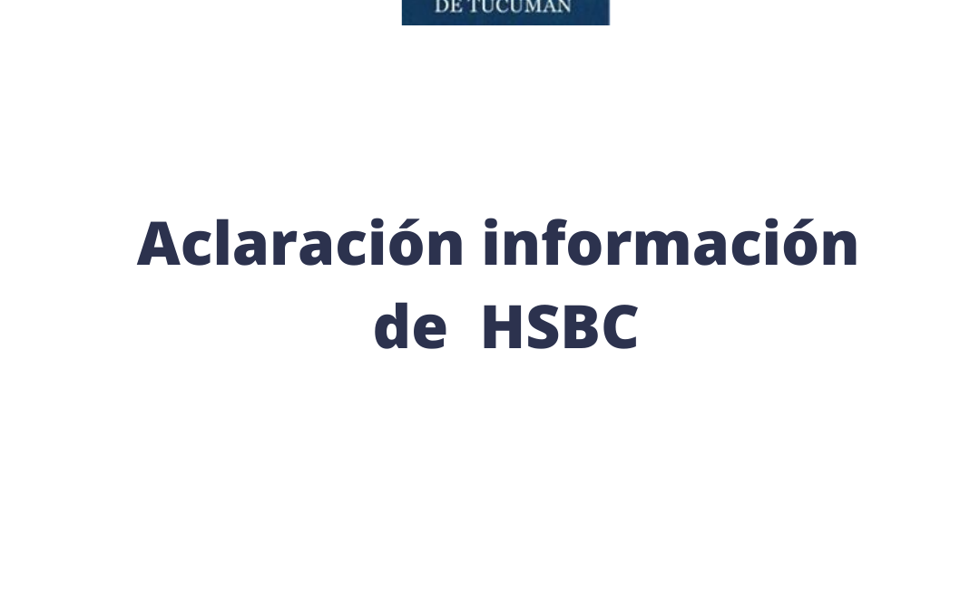 Aclaración información de HSBC