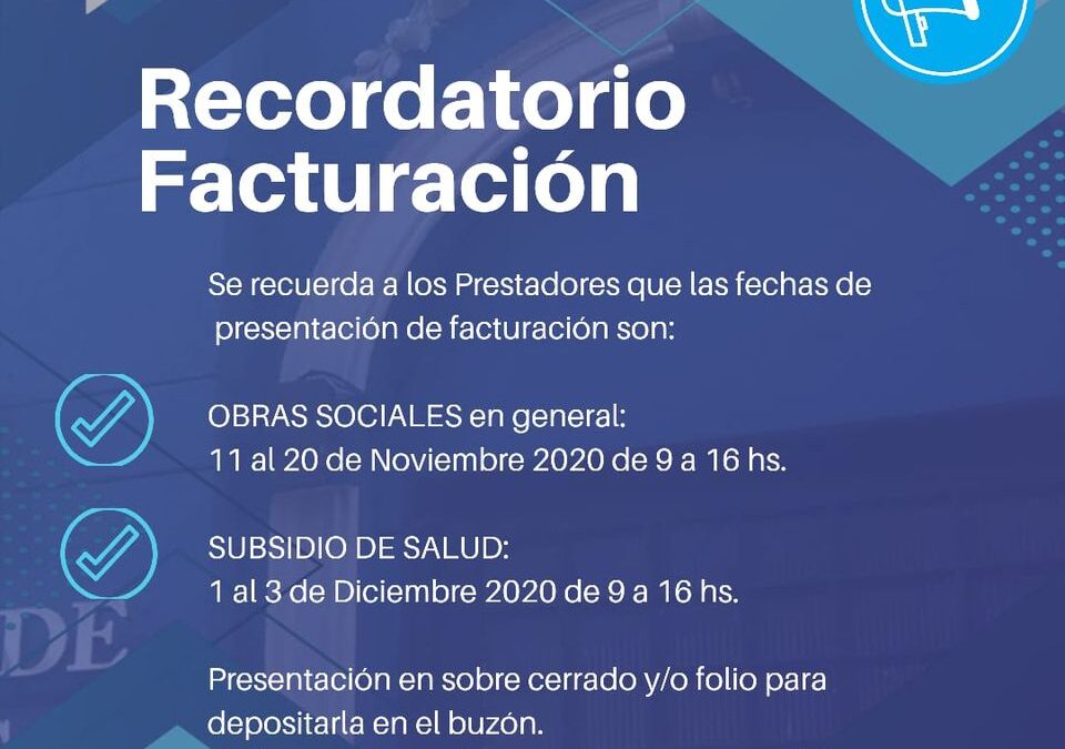 Recordatorio de Facturación