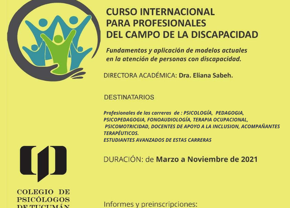 Curso Internacional para profesionales del campo de la discapacidad