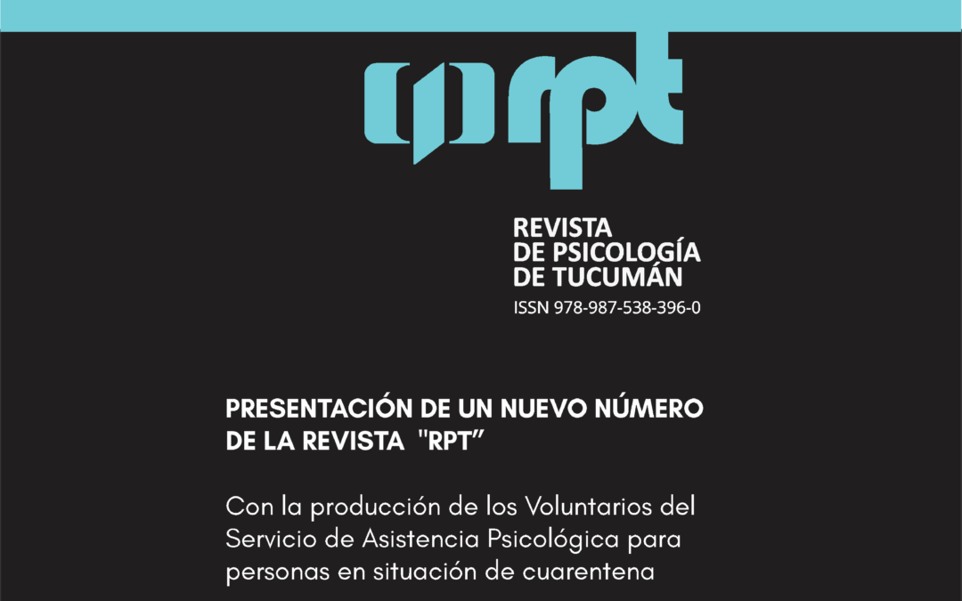 PRESENTACIÓN DE UN NUEVO NÚMERO DE LA REVISTA  «RPT»