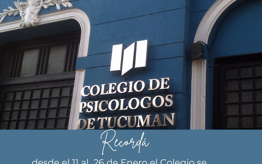 Desde el 11 al 26 de Enero, el colegio se encontrará cerrado