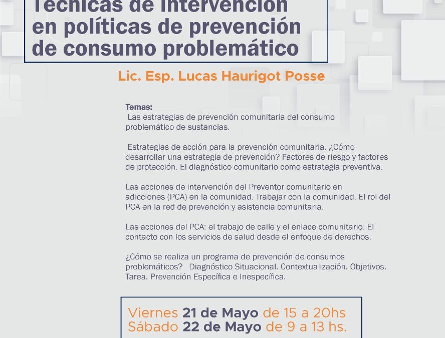 Técnicas de intervención en políticas de prevención de consumo problemático