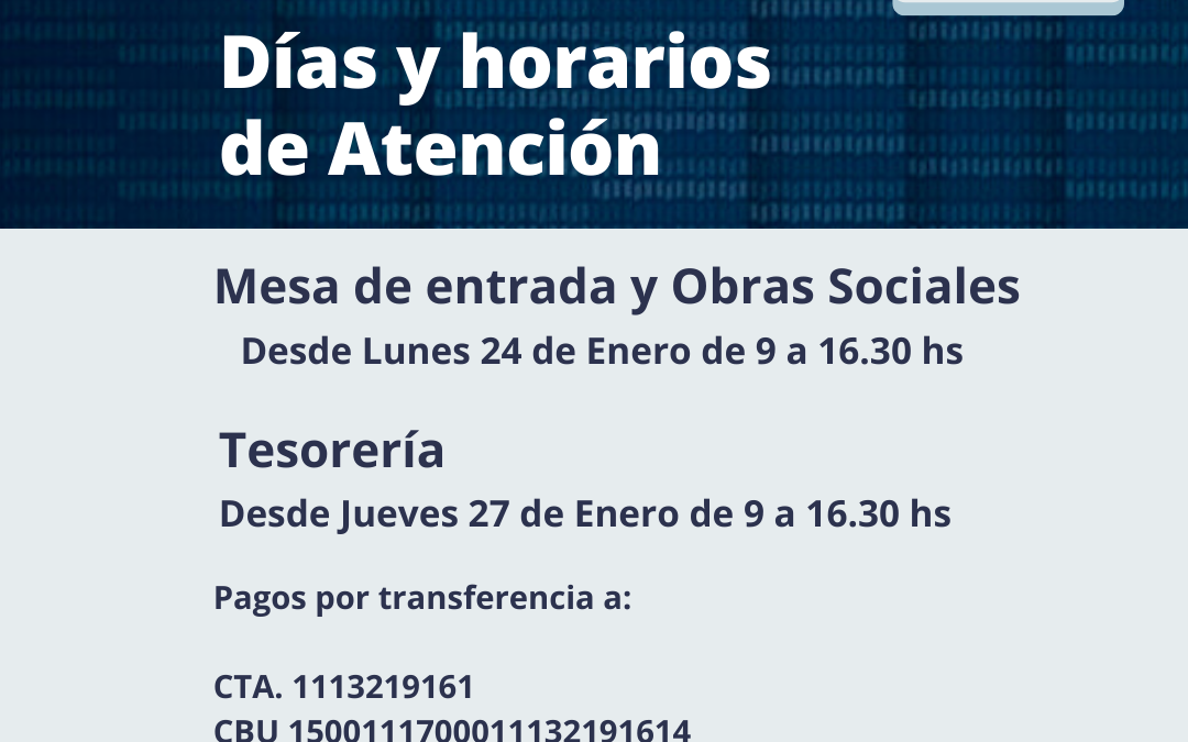 Días y Horarios de Atención