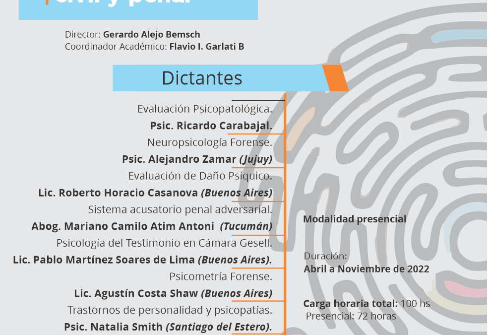 Curso de Actualización Profesional: Evaluación psicológica forense en los fueros civil y penal