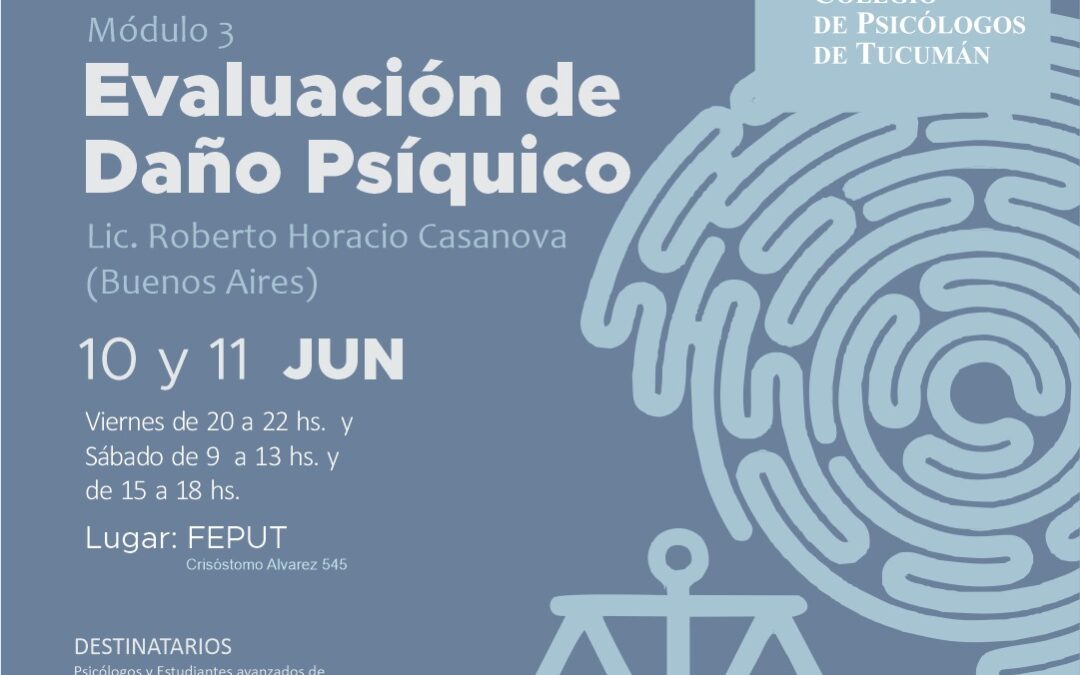 Curso de Actualización Profesional: Evaluación psicológica forense en los fueros civil y penal