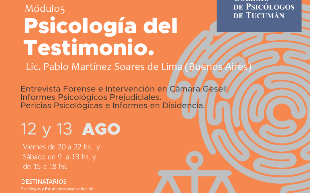 Curso de Actualización Profesional: Evaluación psicológica forense en los fueros civil y penal.