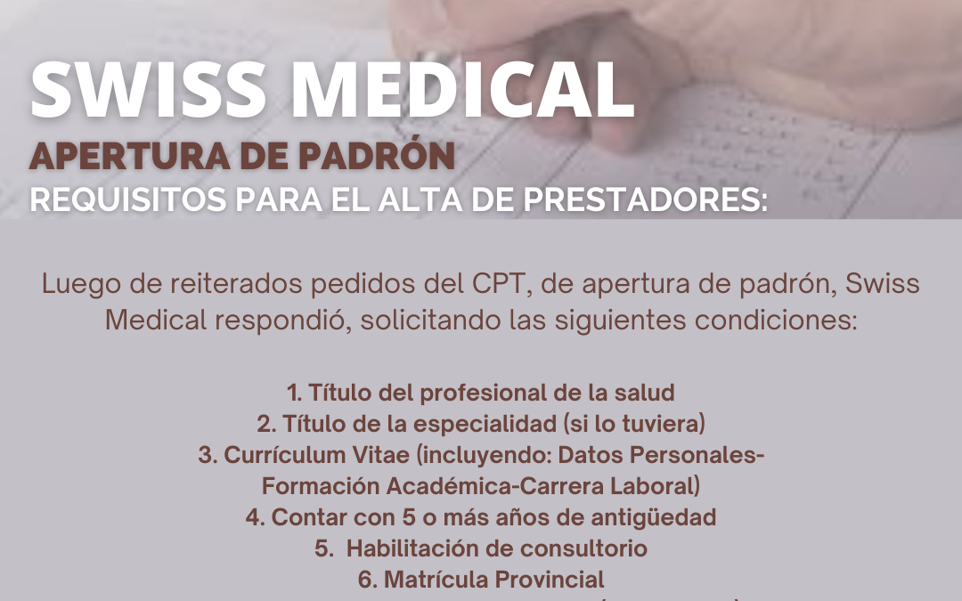 Comunicado de SWISS MEDICAL