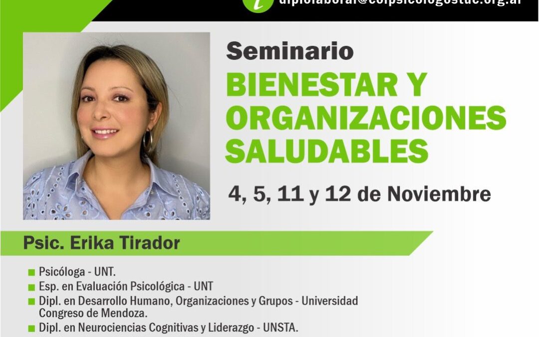 Seminario:  “Bienestar y Organizaciones Saludables”