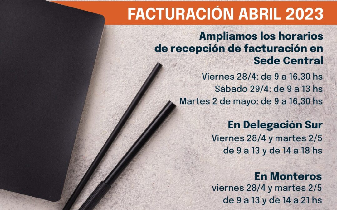 Se ampliaron los horarios de recepción de facturación