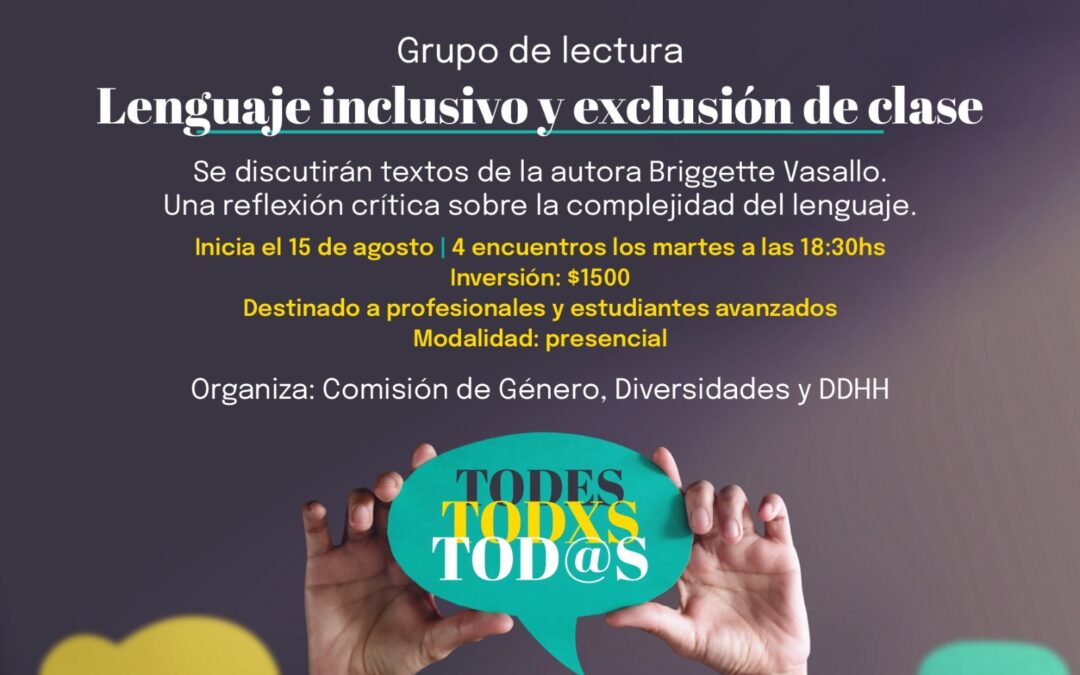 Grupo de lectura Lenguaje inclusivo y exclusión de clase