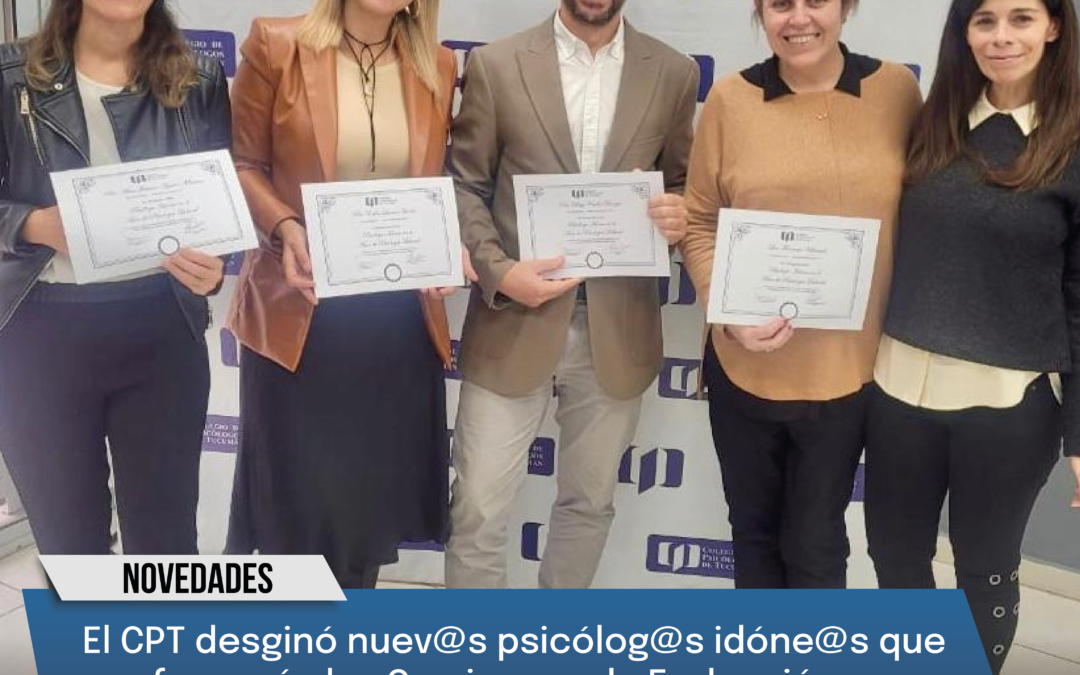 El CPT designó nuevos psicólogos para Comisiones de Evaluación
