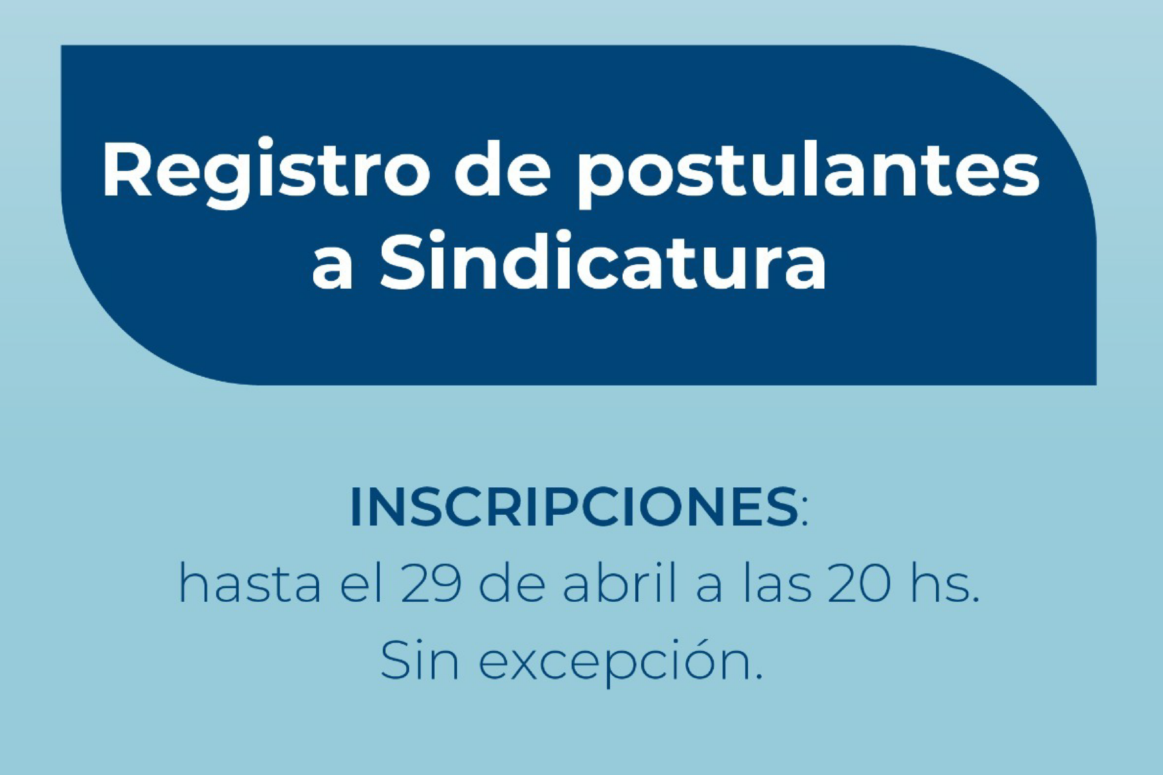 Inscripción para el Registro de Postulantes a Sindicatura