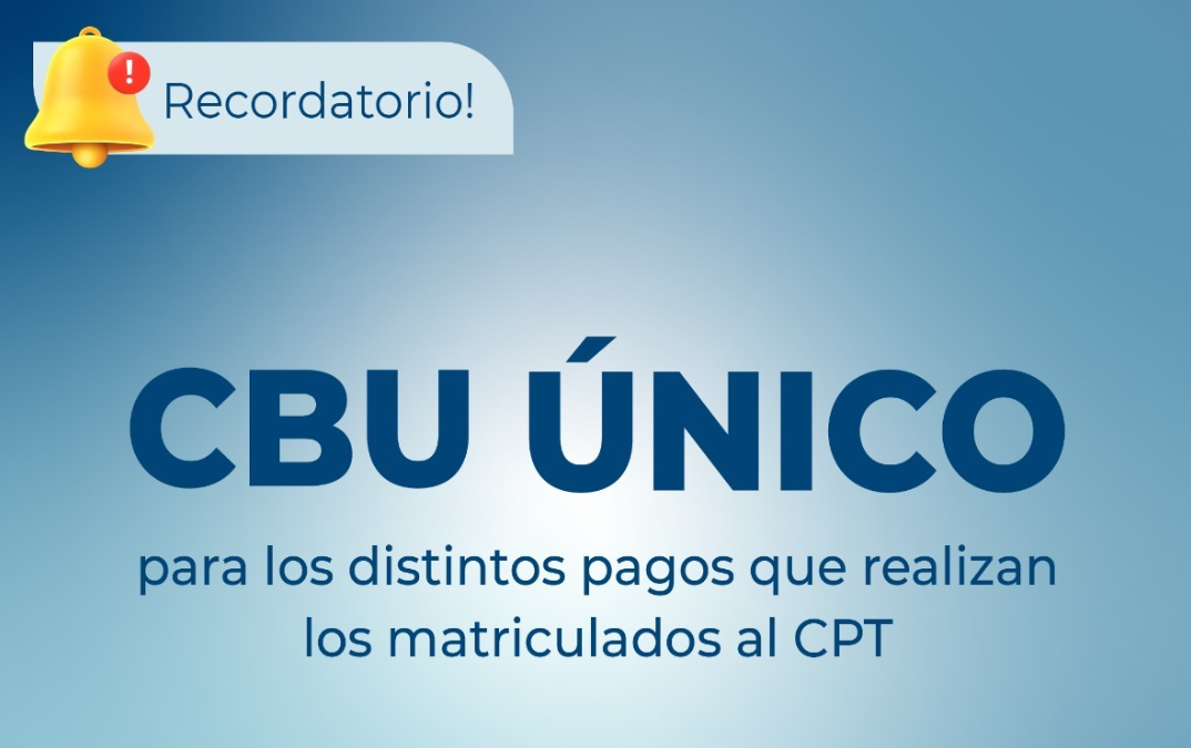 ¡Importante! ÚNICO CBU para pagos